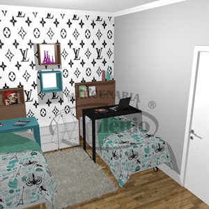 Marcenaria MiLenio móveis para quarto de meninas otimização de espaço_quadro que vira mesa (2)