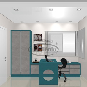 Marcenaria Milenio_home office planedato_MDF concreto metropolitan_MDF àgata_masisa